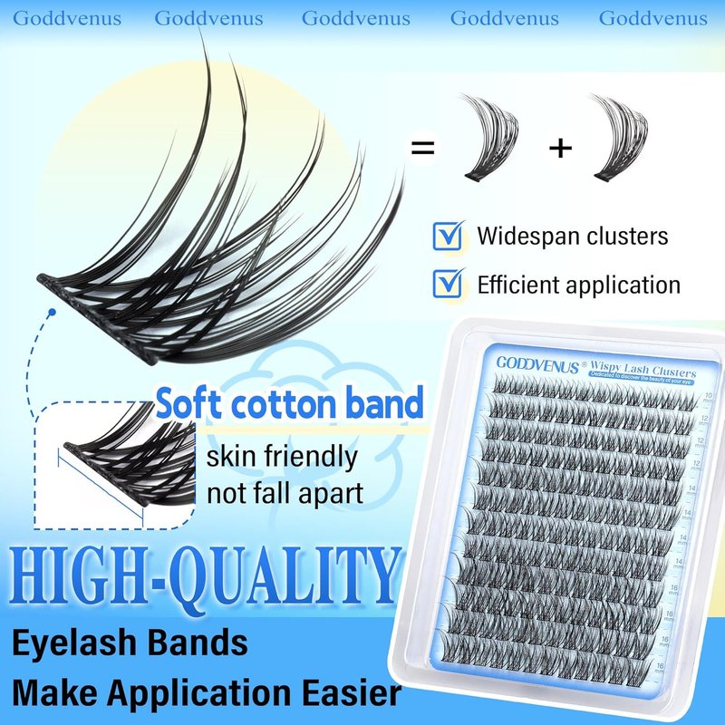 Wispy Lash Clusters - Natural CD Curl Eyelash Extensions for DIY | Fluffy Individual Lashes