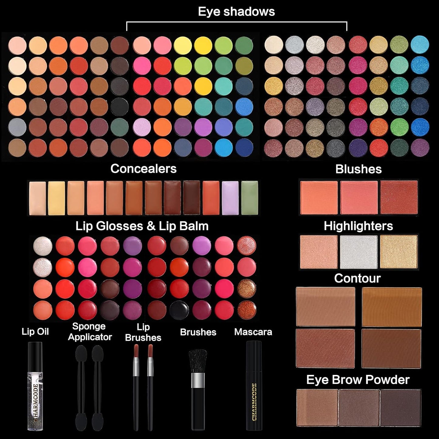 All-in-One Makeup Kit for Women - 186 Color Palette with Eyeshadow, Lip Gloss, Concealer & More | Perfect Valentine’s Gift