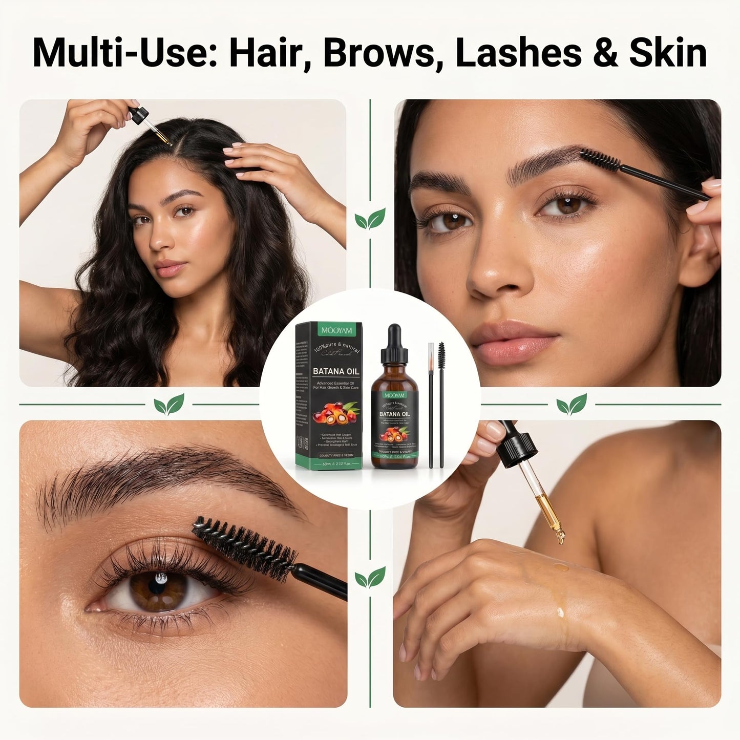 Batana Oil for Hair Growth – 100% Pure & Natural Cold Pressed Honduran Batana Oil, Stimulates Hair Growth, Strengthens Hair, Repairs Split Ends & Damaged Hair, All Hair Types, 2.02 fl oz (60ml)