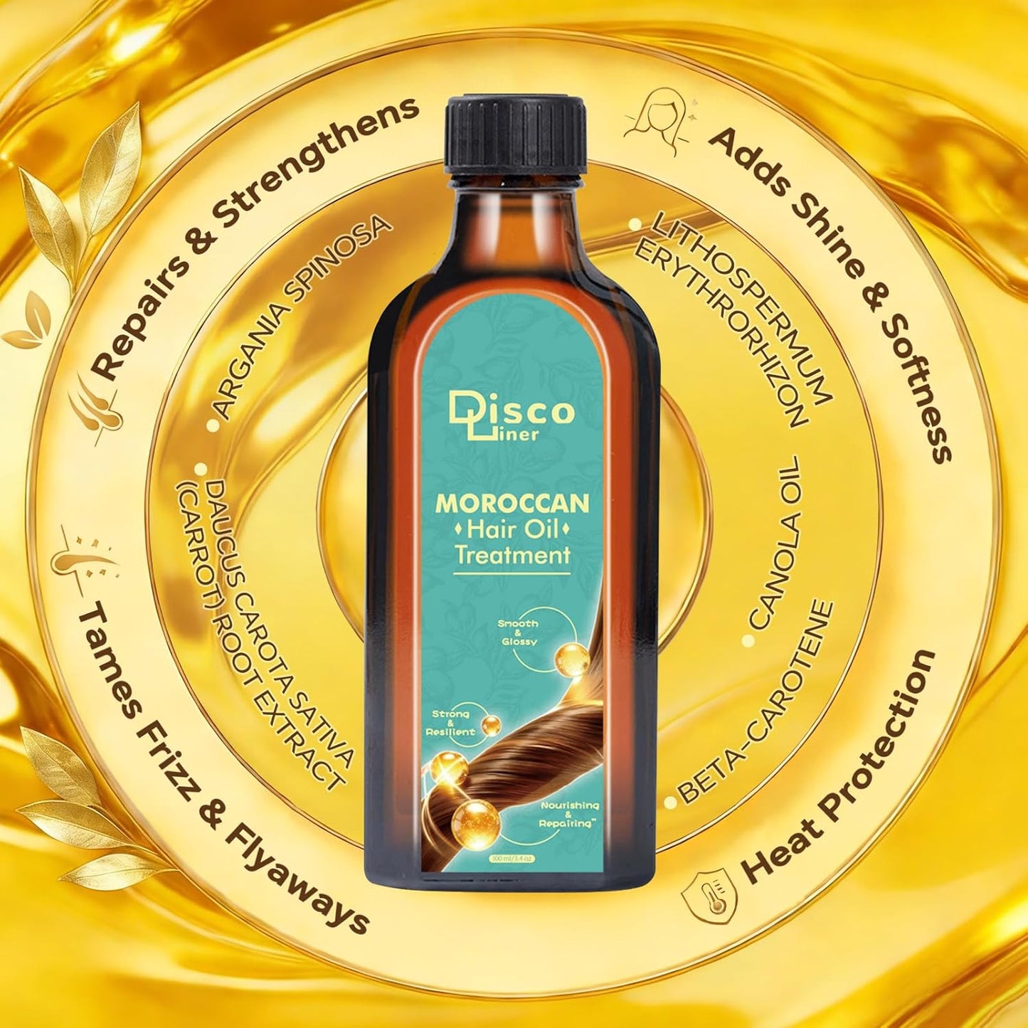 Luxury Moroccan Hair Oil - Hydrating Treatment for Dry, Frizzy Hair & Split Ends | 1000ml