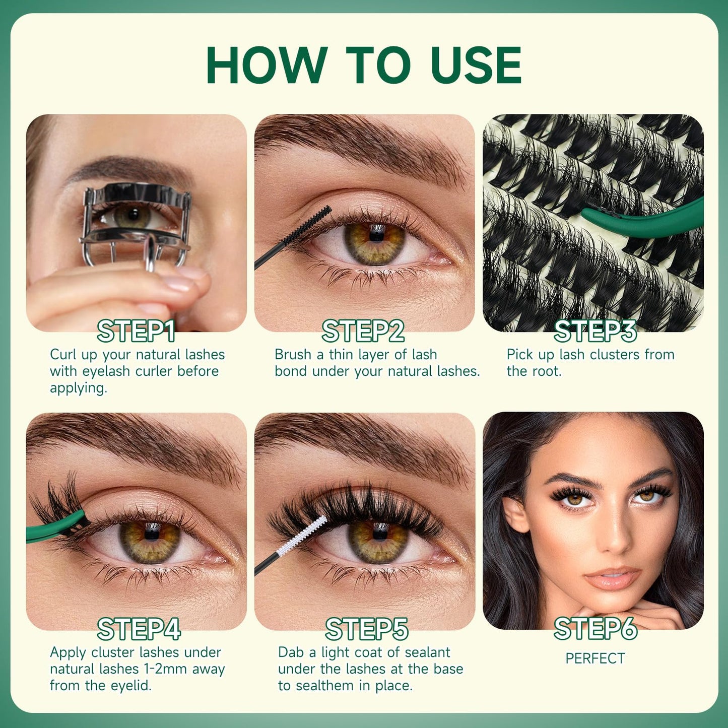 KEYYOU LASH Flaunt Lash Cluster DIY 3D Eyelash Extensions 144pcs D Curl 8-18MIX Lashes Extension Eyelash Clusters Long Classic Individual Lashes Fluffy and Soft Wispy Volume Lashes (F01,3D)