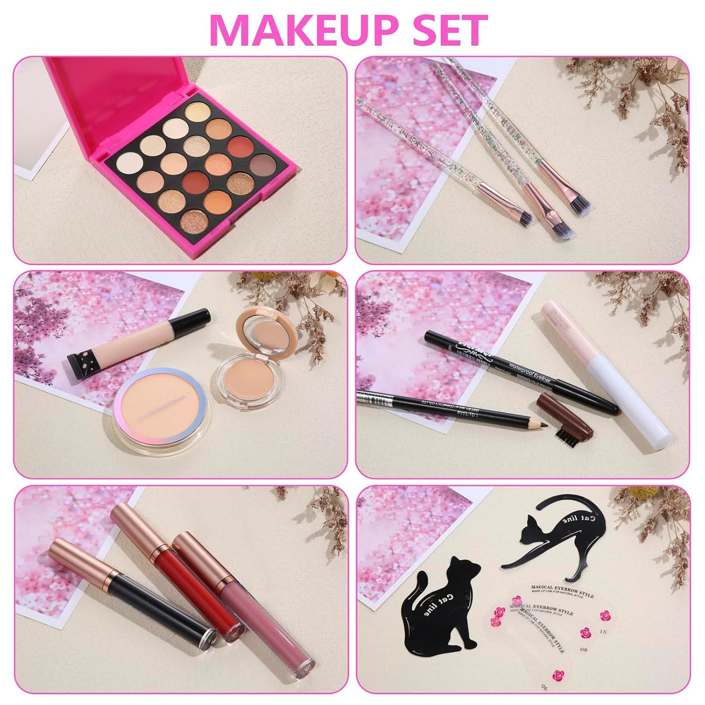 Makeup Kit for Teens - Complete Makeup Set with Eyeshadow Palette, Lip Gloss, Mascara & Brushes | Perfect Gift for Women