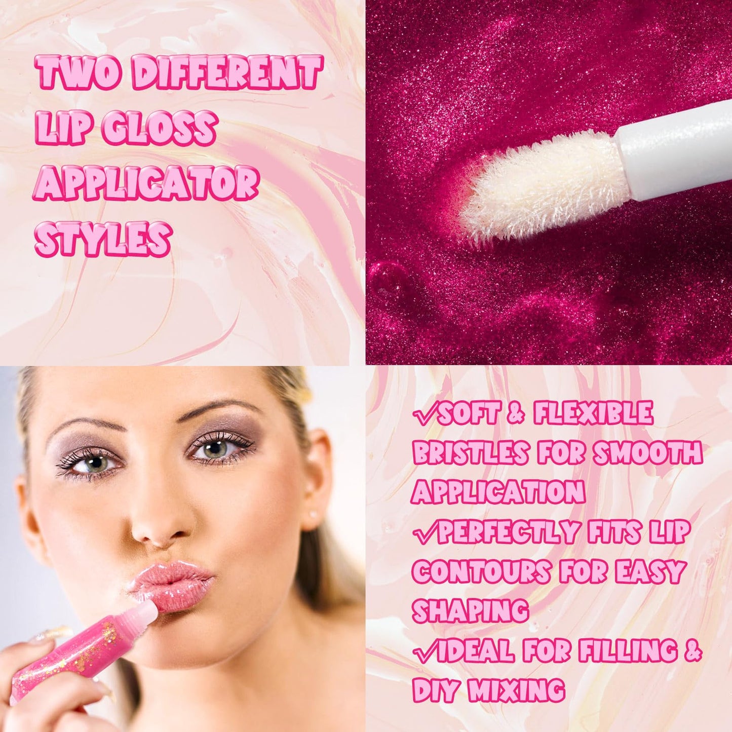 Gdblsm Lip Gloss Making Kit- DIY Lip Gloss Set for Women, Make Your Own Makeup Set with Moisturizing Clear Base, Pigments, Glitter, Jojoba Oil, Fun Lipstick Making Kit Gifts for Women Makeup Lover