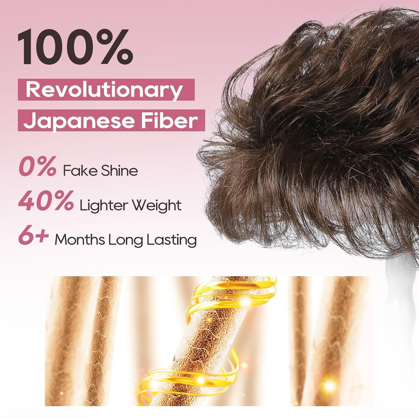 Hair Topper for Women | Short Synthetic Wiglet with Large Coverage - Dark Chocolate Brown