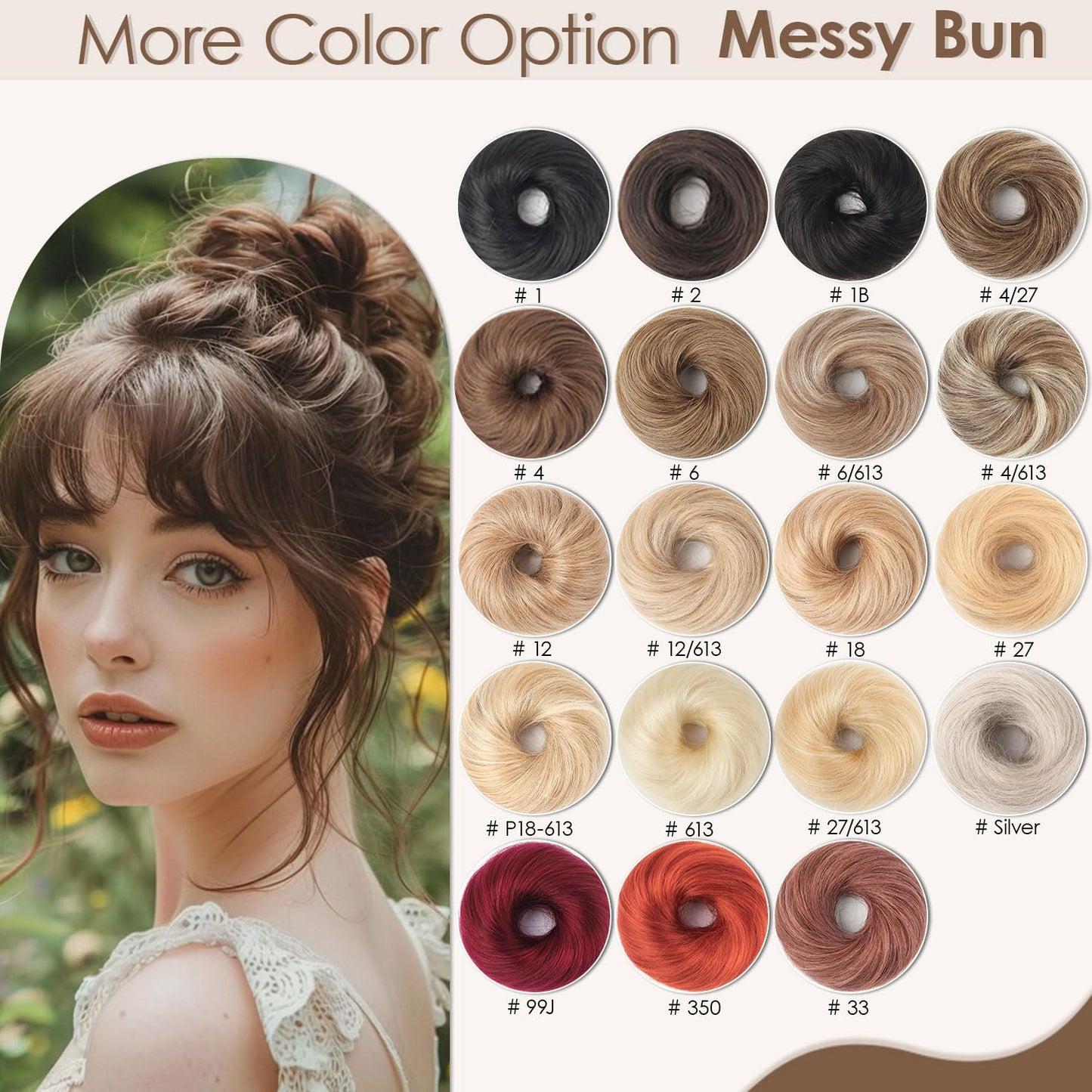 KISANOF Human Hair Bun Darkest Brown Natural Curly Tousled Stretchy Fluffy Donut Updo Elastic Rubber Band Human Hair Extension(1 Count #2 Darkest Brown)
