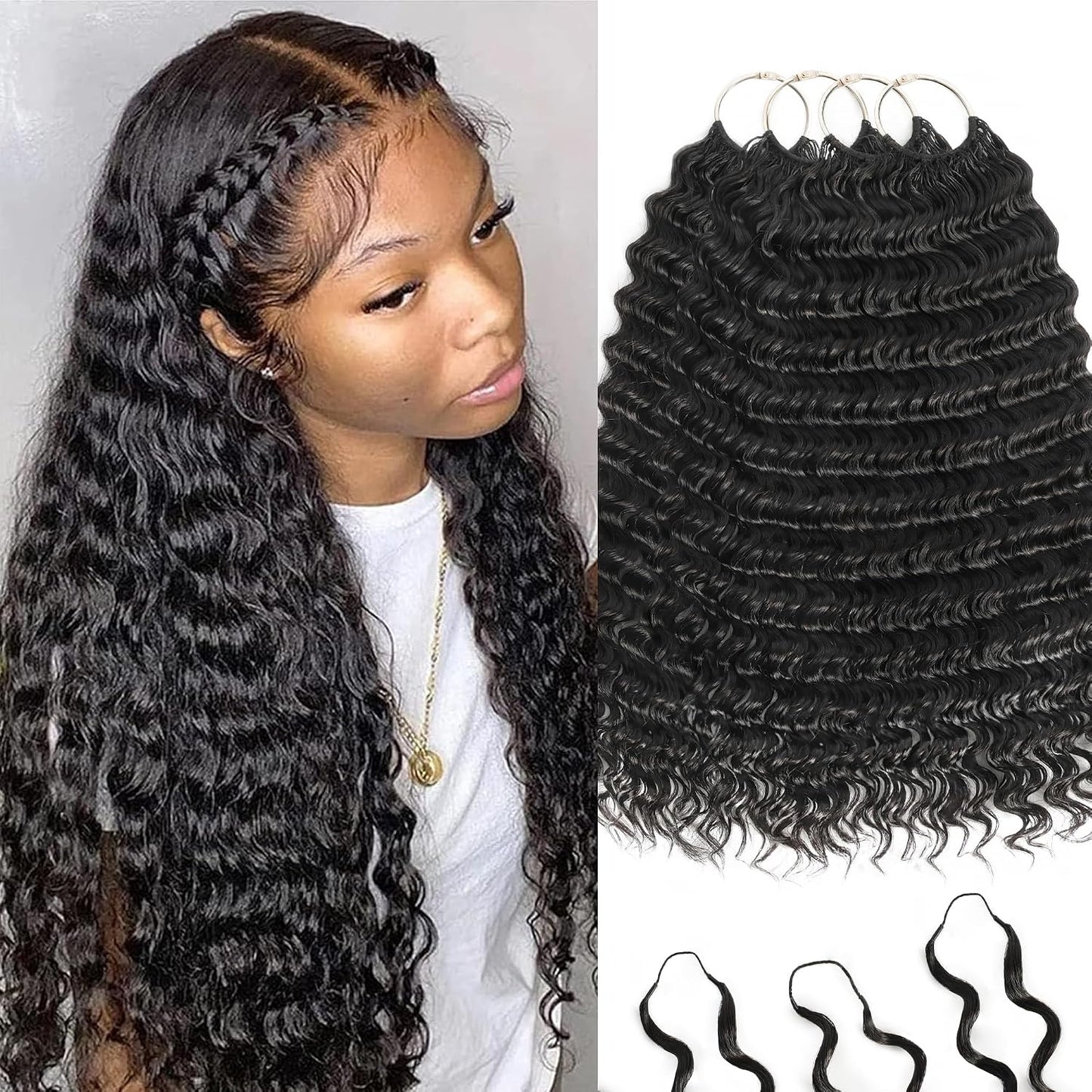 Feather Crochet Hair Extensions - 12 Inch 120g Invisible Miracle Knots for Black Women | Jerry Curly Pre-Separated Natural Black