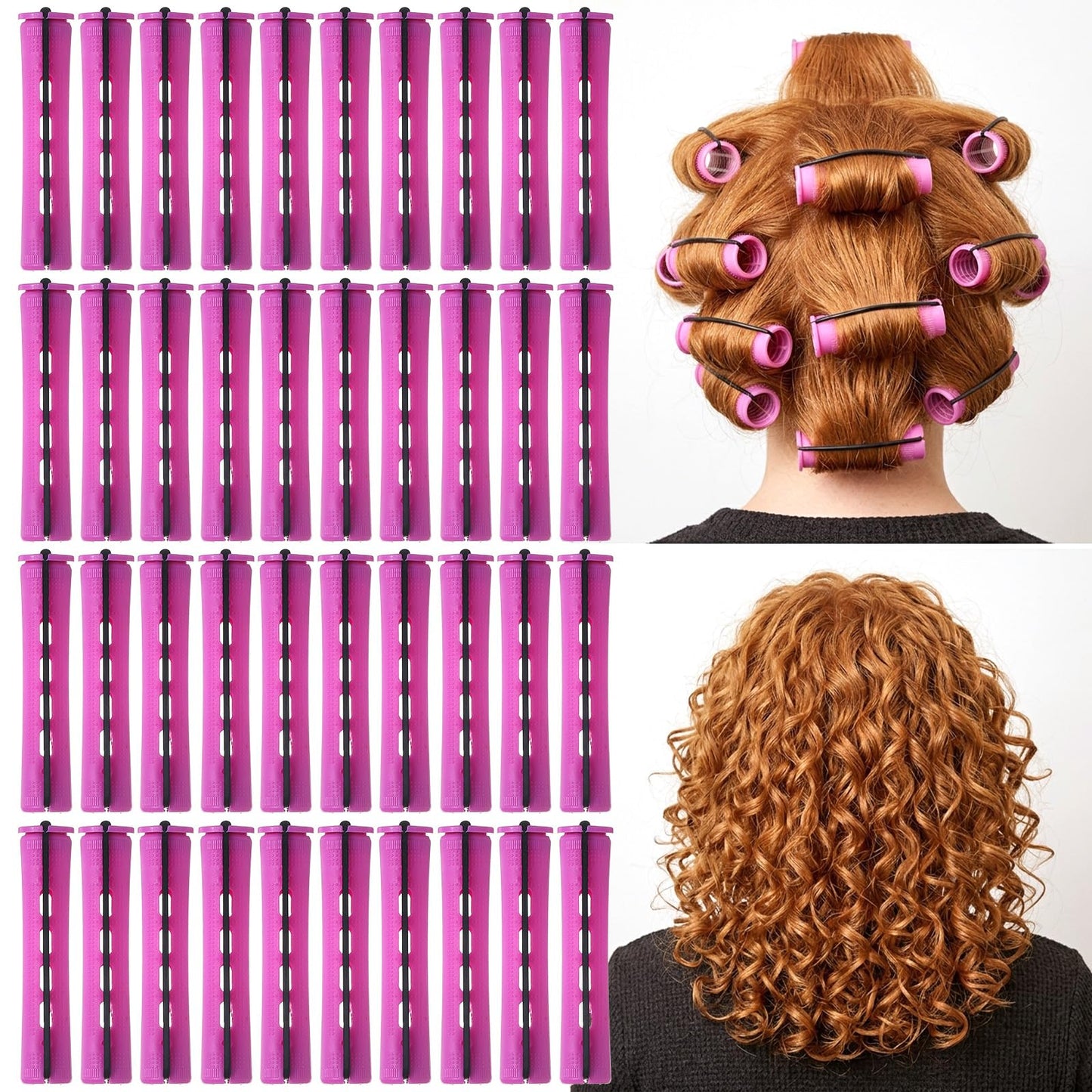 40Pcs Perm Rods, Women's Perm Rod Set For Long & Natural Hair, Plastic Cold Wave Rods Hair Rollers Curling Rod for Women DIY Hairdressing Tools