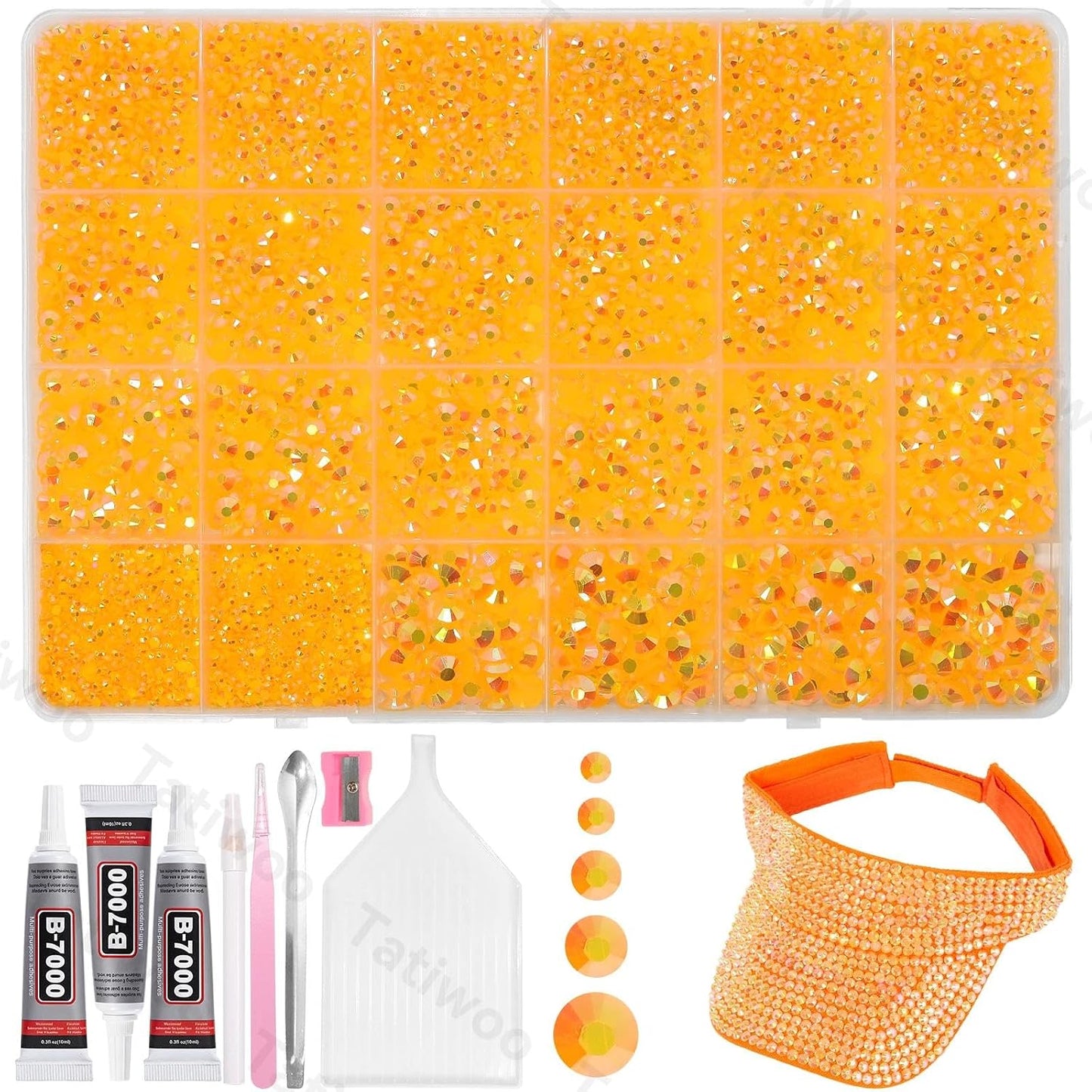 Light Pink Flatback Jelly Resin Rhinestones - 20000 Pcs Mix Sizes 2-6mm for Crafting & DIY Makeup Tumblers