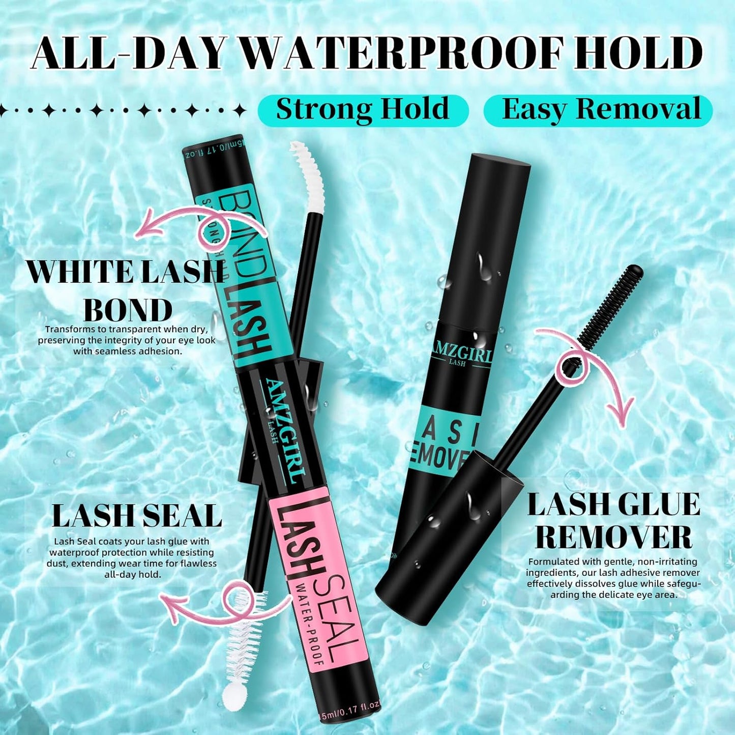 Lash Clusters Kit - 160pcs Natural Eyelash Extensions with Bond, Seal & Applicator Tool | Waterproof & Easy to Use at Home