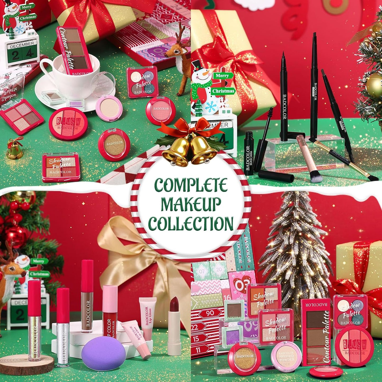 Makeup Advent Calendar 2025 - 24 Days Christmas Countdown Gift Set | Holiday Cosmetic Kit for Women & Teens