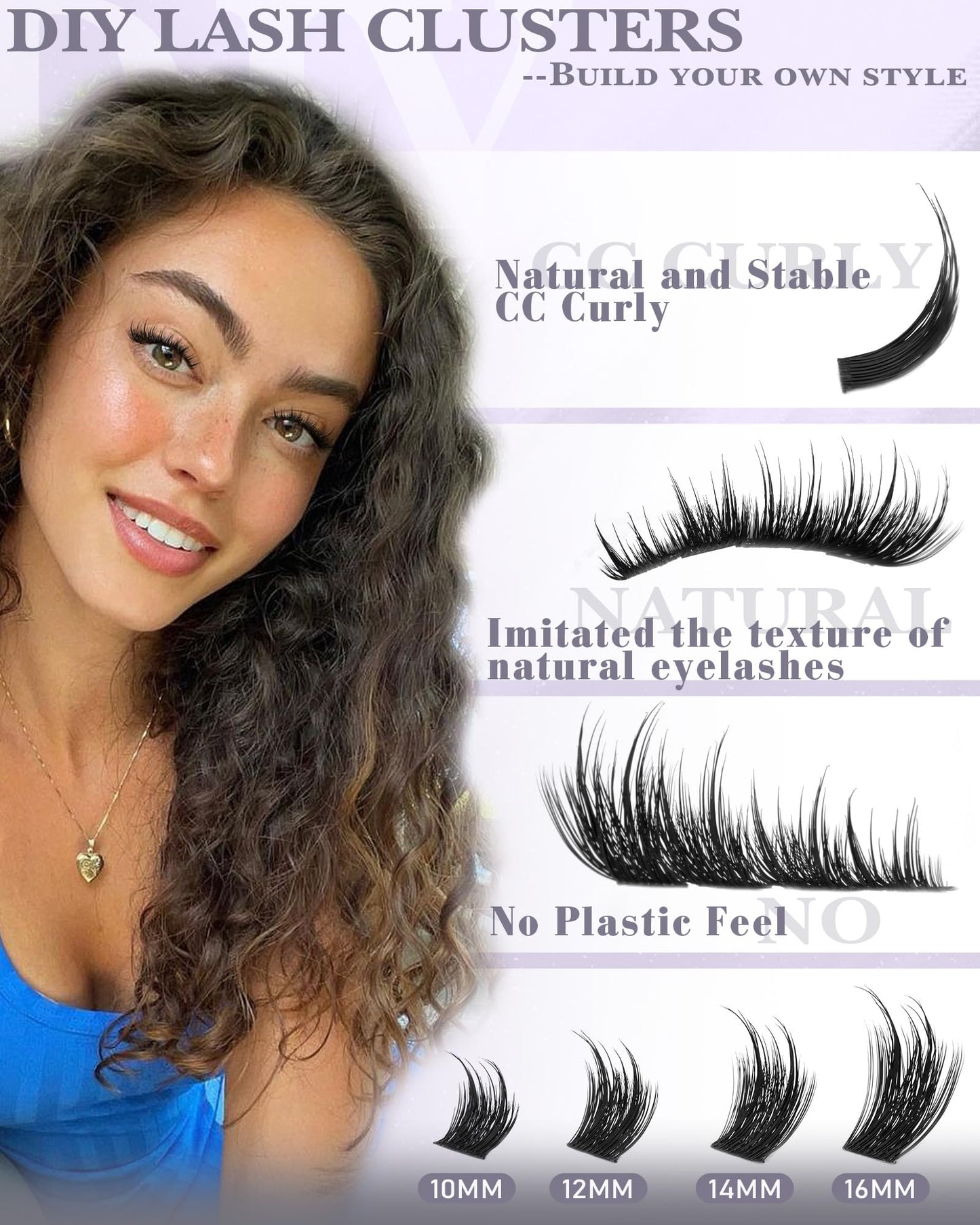 Wispy Lash Clusters Natural Volume Eyelash Clusters 10-16mm Spiky Cluster Eyelash Extensions Faux Mink Lash Extension CC Curly Individual Lashes Soft Thin Band by zanlufly