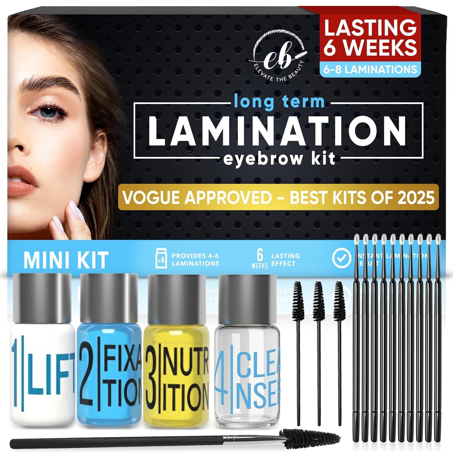 Lash & Eyebrow Lamination Kit - 2-in-1 Professional Brow & Lash Treatment | Fuller Brows & Lifted Lashes Up to 8 Weeks