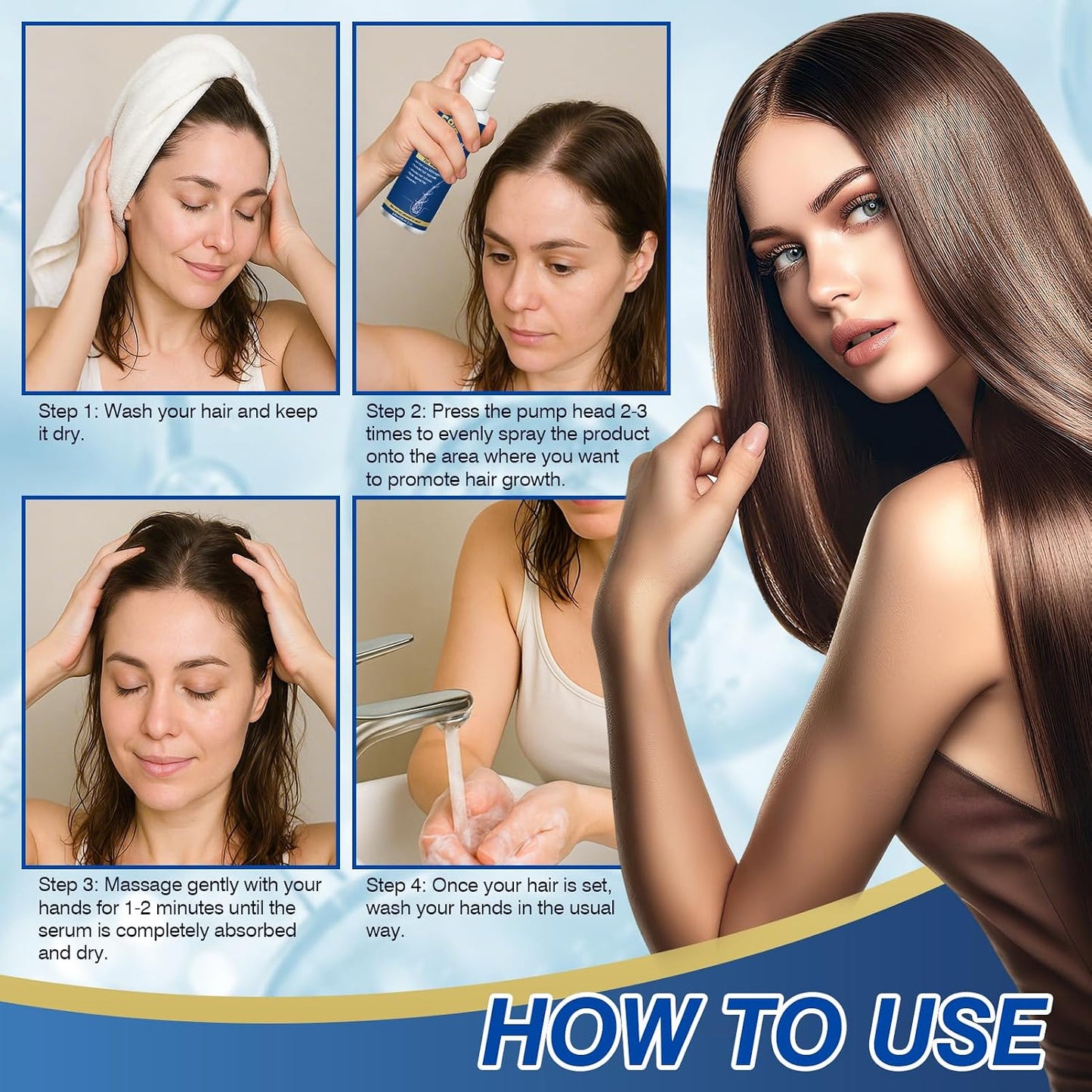 5% Minoxidil Hair Growth Spray Serum for Women | Fast-Acting Formula