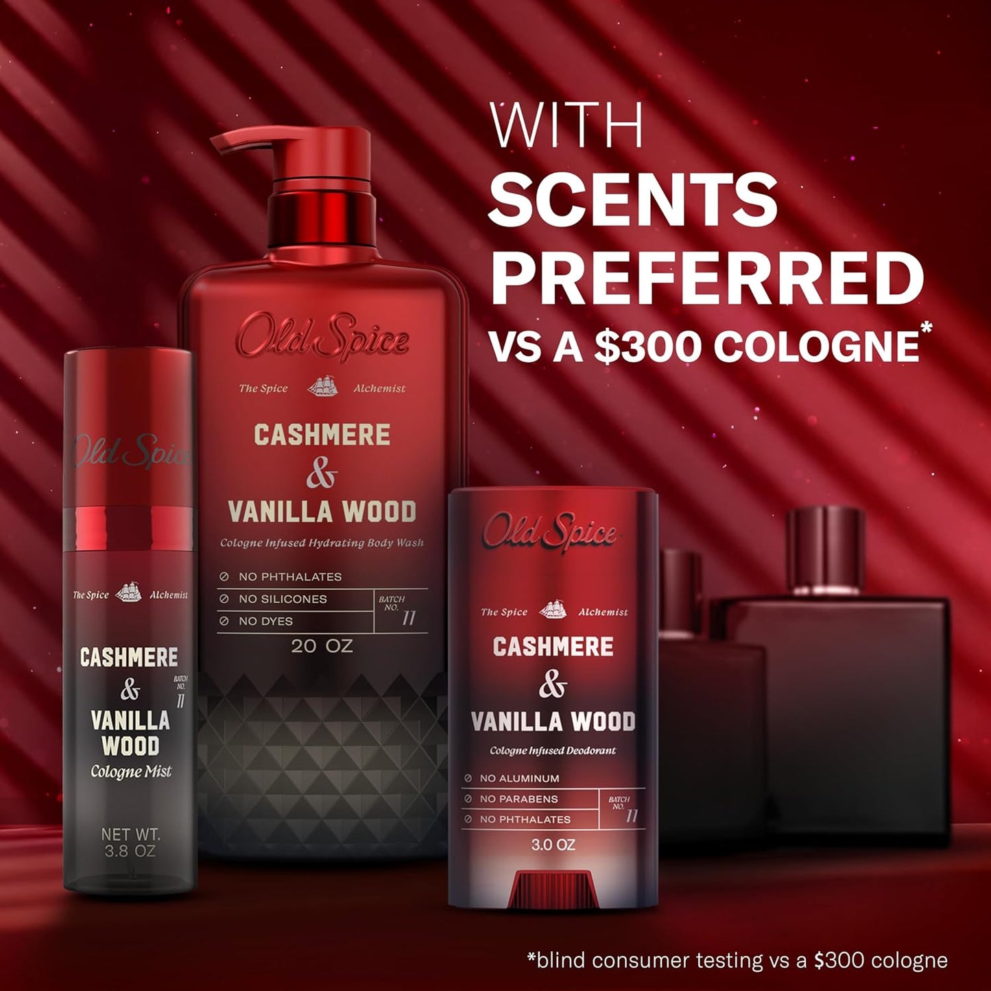 Old Spice Aluminum-Free Deodorant for Men | Cashmere & Vanilla Wood Scent, 3 oz - 24/7 Cologne Infused Formula
