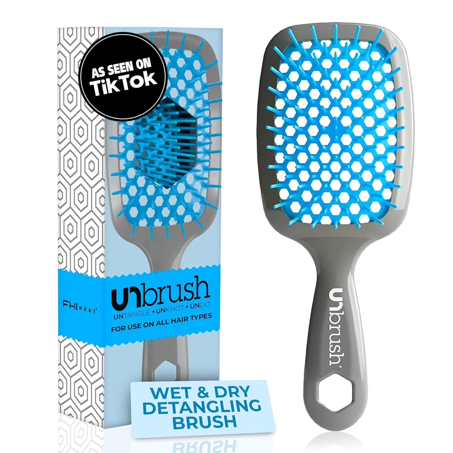 FHI Heat Detangling Brush - Pain-Free Brushing for Wet & Dry Hair | Durable DuoFlex Bristles, Lightweight, Cherry Blossom
