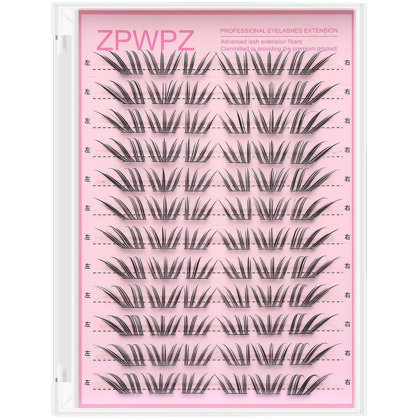Manga Lash Clusters Kit - Spiky Eyelash Extensions with Bond & Seal | 144 Pcs Fishtail Design