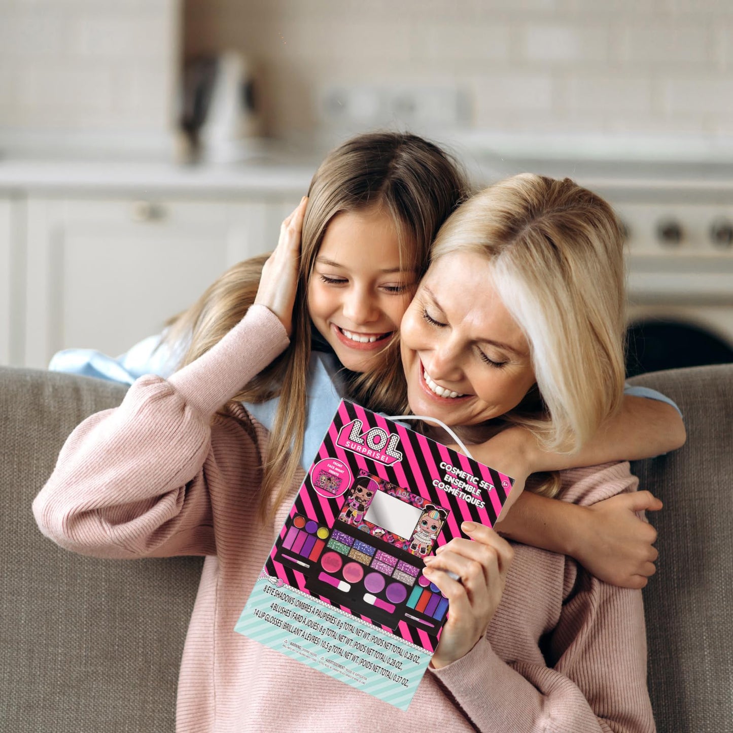 L.O.L Surprise! All-in-One Kids Makeup Compact Set Includes Washable Lip Gloss, Eye Shimmer, Cheek Shimmer, Brushes Colorful Portable Beauty Set for Girls, Ages 5+ by Townley Girl