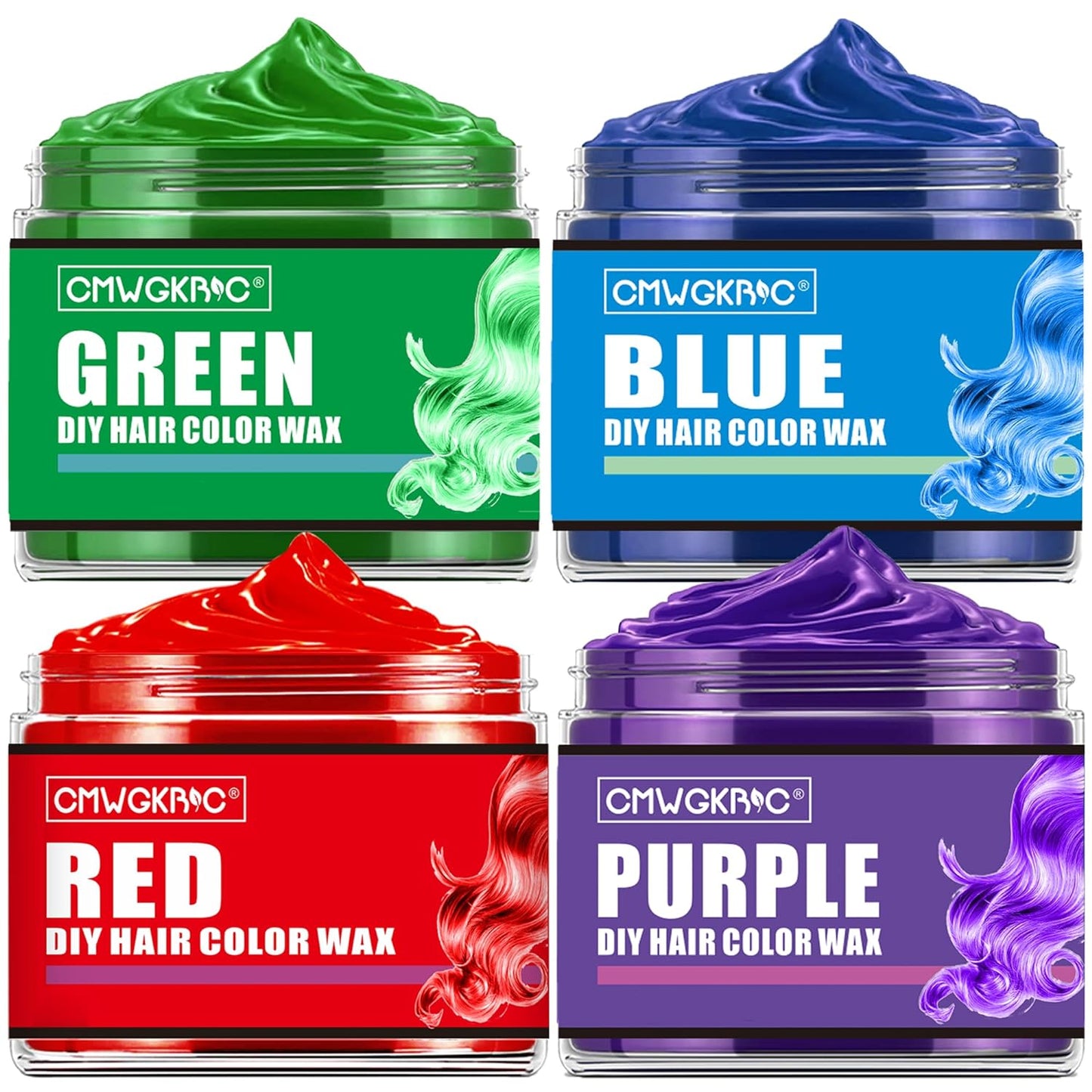 Temporary Hair Color Spray for Kids - Instant Color Wax in 4 Vibrant Shades | Green, Red, Blue, Purple