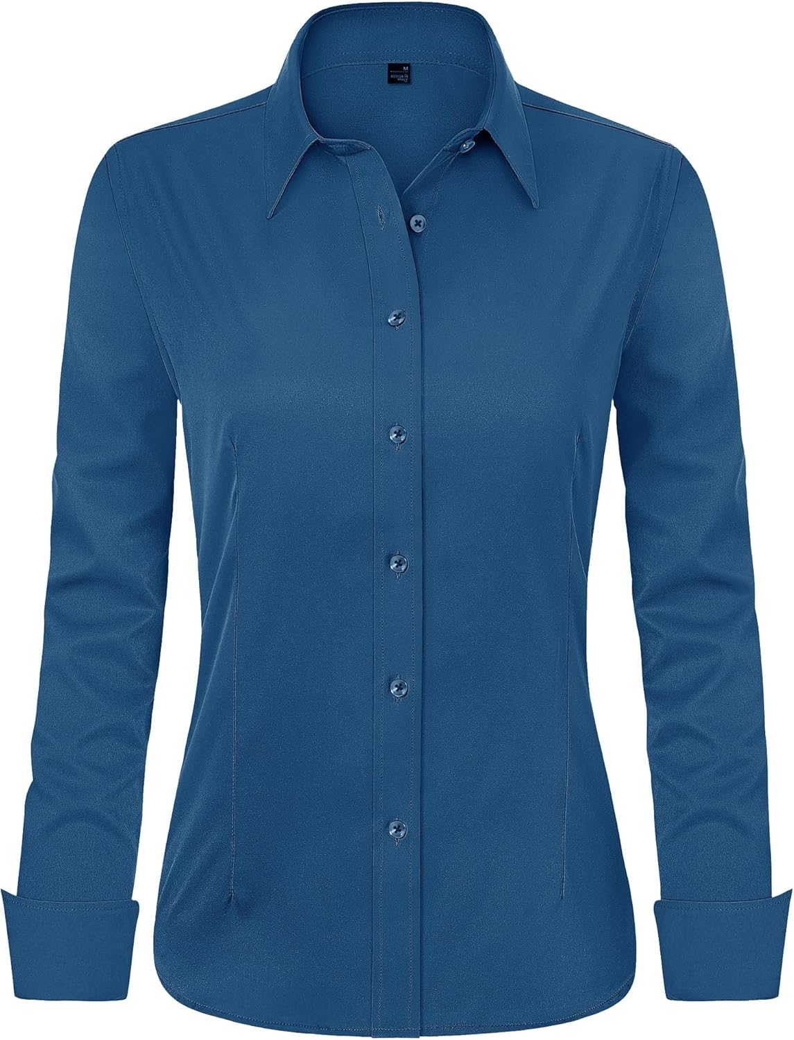 J.VER Women's Long Sleeve Dress Shirt - Wrinkle-Free Business Casual Blouse for Office Work