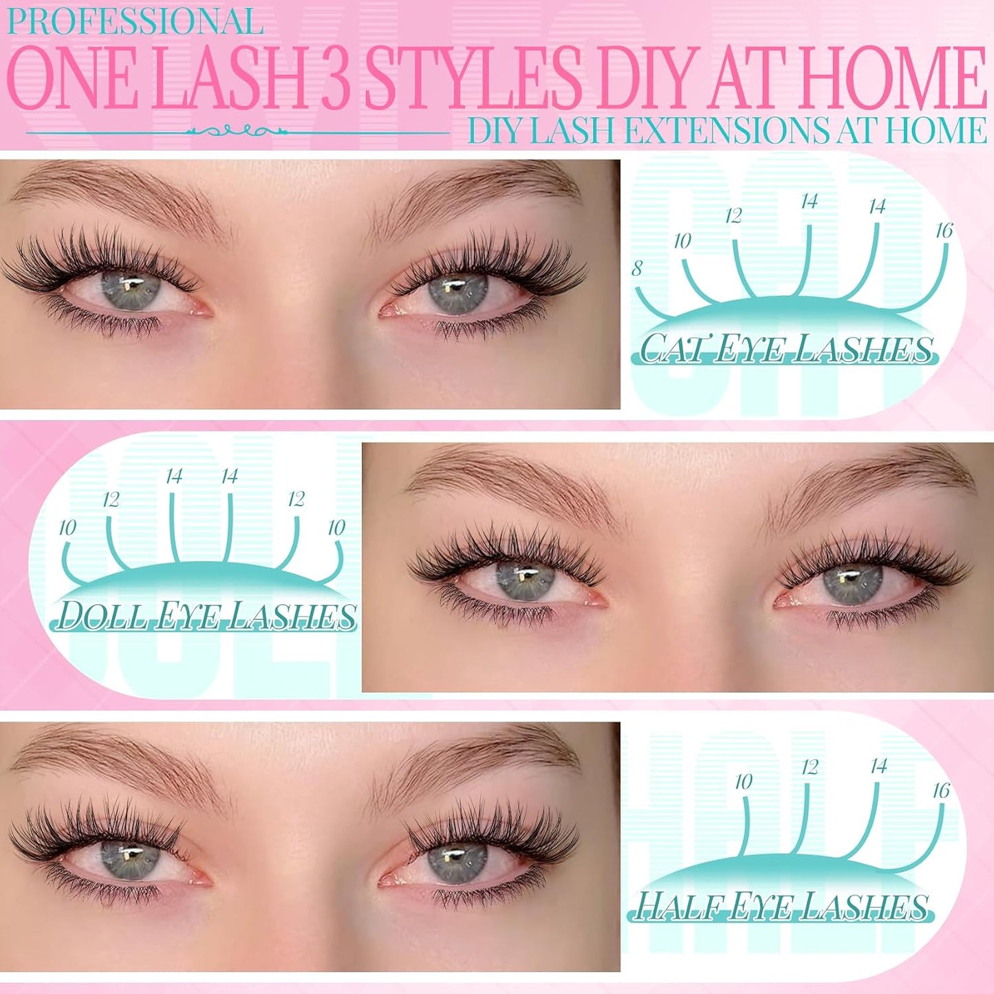 Wispy Natural Cluster Eyelash Extensions - 180pcs C Curl 8-16mm Individual Fake Lashes | Ultra Thin Band for DIY Use