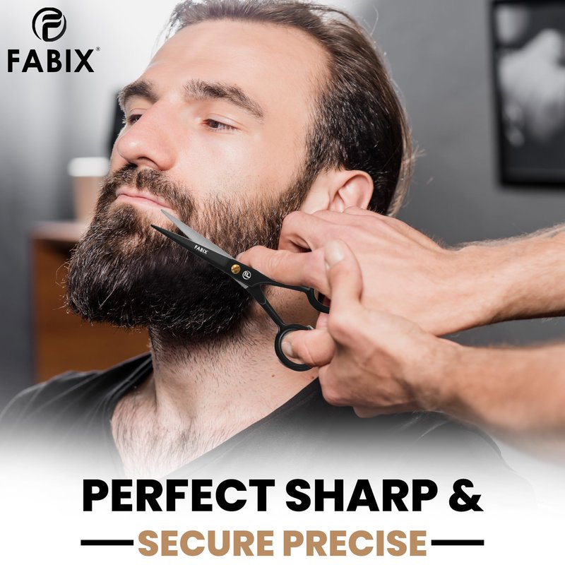 5” Professional Beard Mustache Scissors with 1 Beard Comb, 1 Mustache Comb and Travel Pouch - Perfect Beard Trimming Scissors for All Facial Hair Scissors - Grooming Scissors