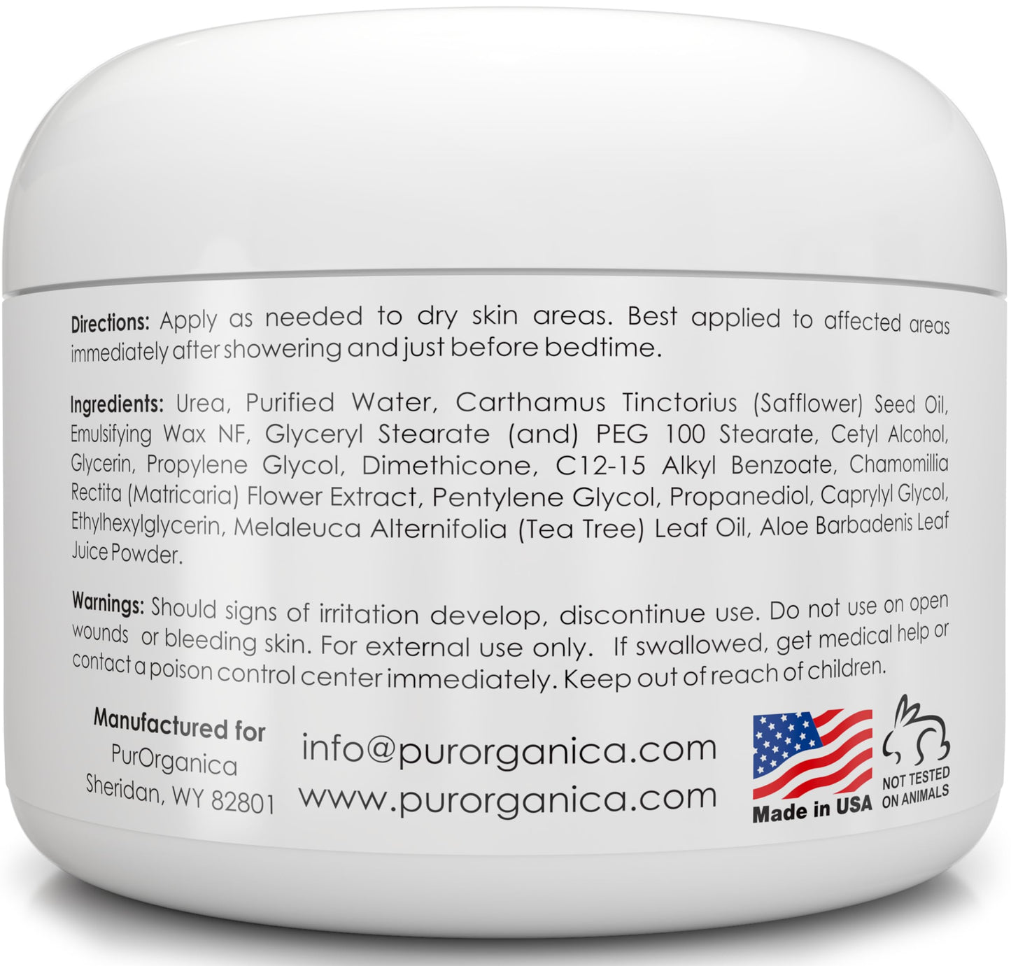 PurOrganica Urea 40% Foot Cream - Made in USA - Callus Remover - Moisturizes & Rehydrates Thick, Cracked, Rough, Dead & Dry Skin - For Feet, Elbows and Hands - With Pumice Stone and Brush