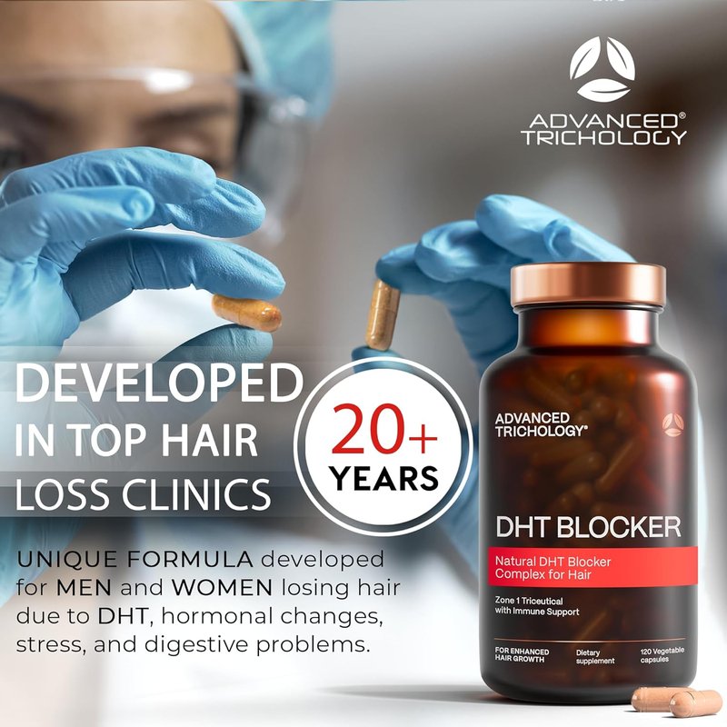DHT Blocker Hair Growth Supplement for Men & Women - Clinically Approved | 20 Years of Expertise