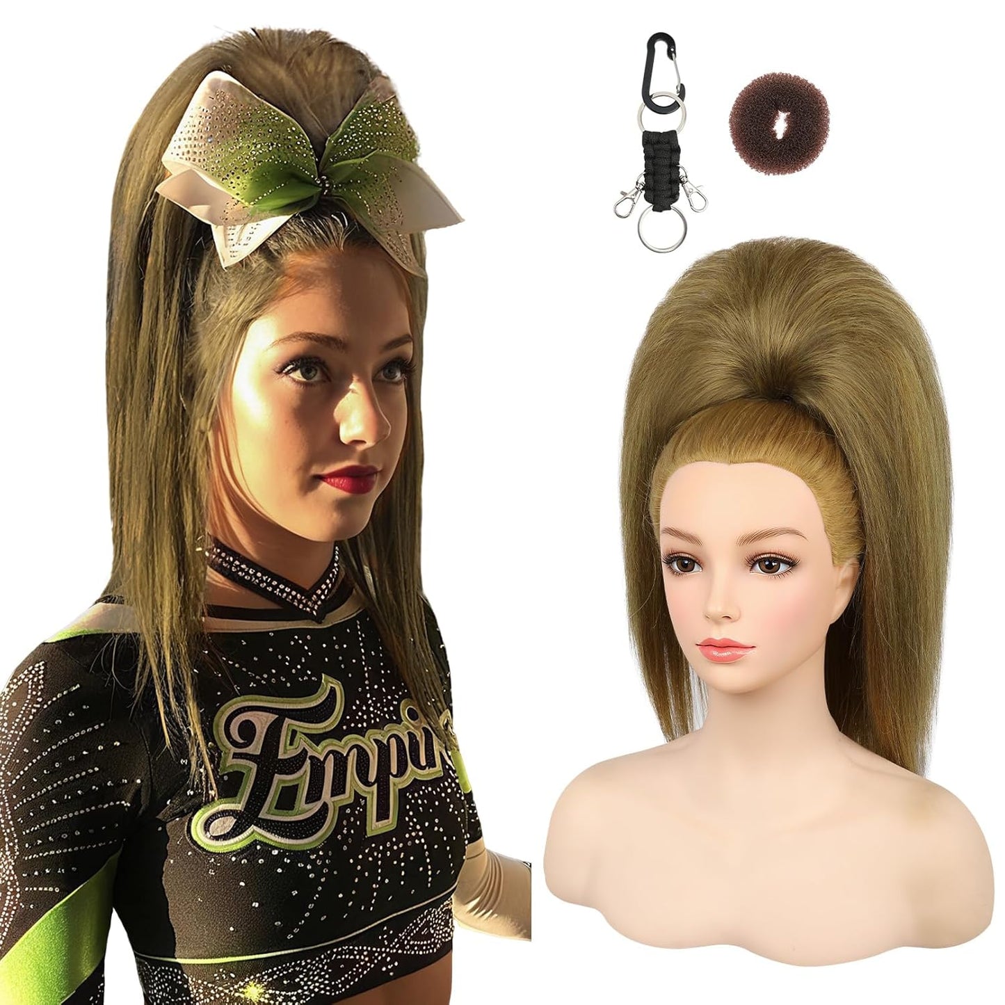 Cheer Ponytail Hair Piece - 100% Super Protein Fiber, Silky Smooth | 18" Fluffy Extension in Mocha Melt