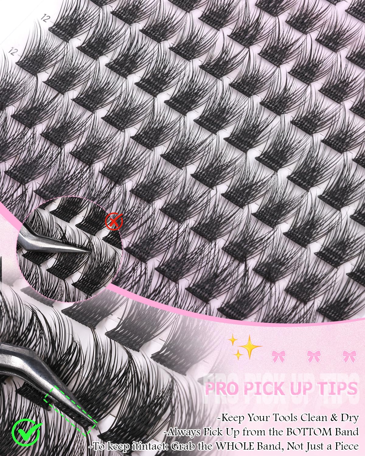 Wispy Lash Clusters Kit 8-16mm Volume Cluster Eyelash Extensions Kit Natural Lashes Clusters with Thin Band D Curl Individual Lashes Eyelashes Clusters Kit for DIY Lash Extensions Daily Makeup