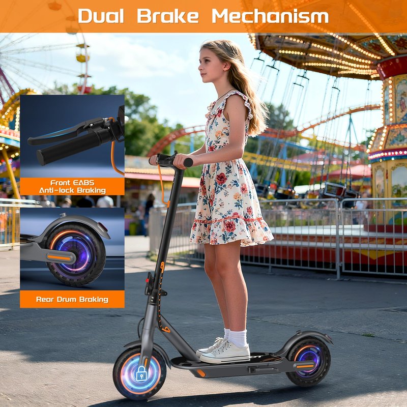 Maxshot Electric Scooter, 8.5" /10" /14" Tire, 16/19/22 Mph Top Speed, 12/16/21/27/28/49/50 Miles Long Range, Folding Escooter for Adults and Kids with Seat Bag, Dual Braking, Dual Suspension, App
