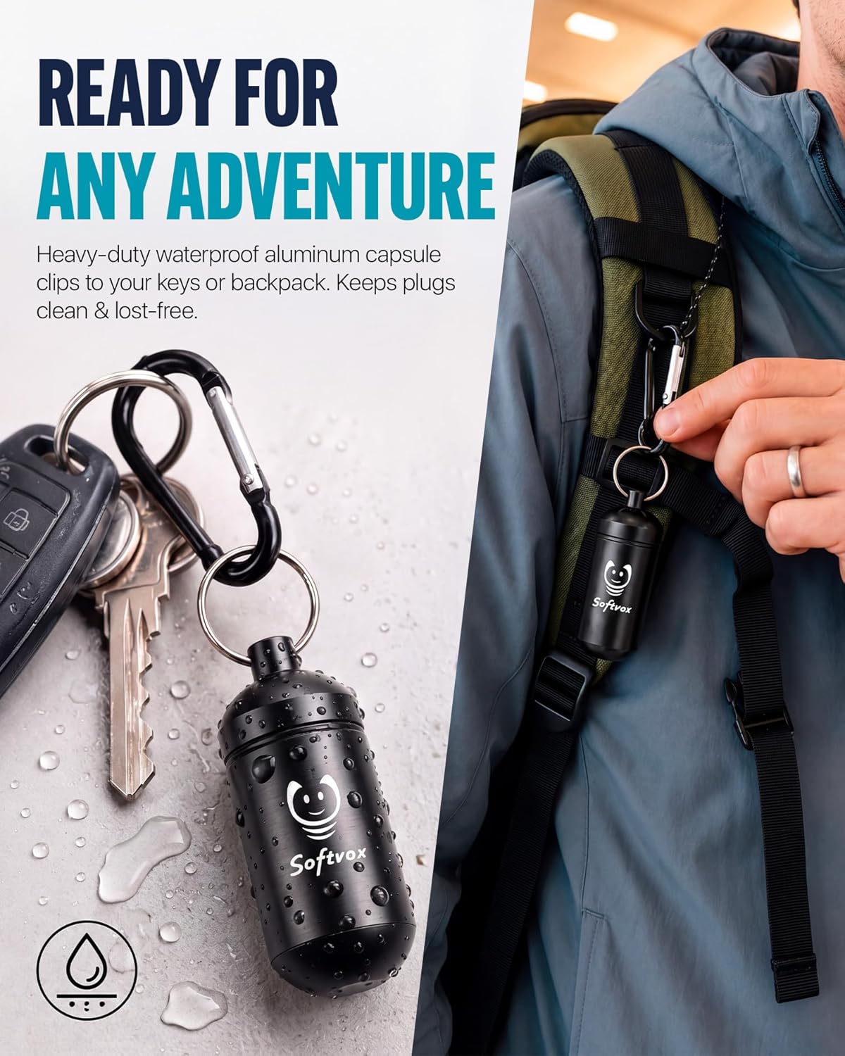 Airplane Ear Plugs - Pressure Relief Earplugs for Travel | Reusable Soft Earbuds, 25dB Noise Reduction, 2 Pairs