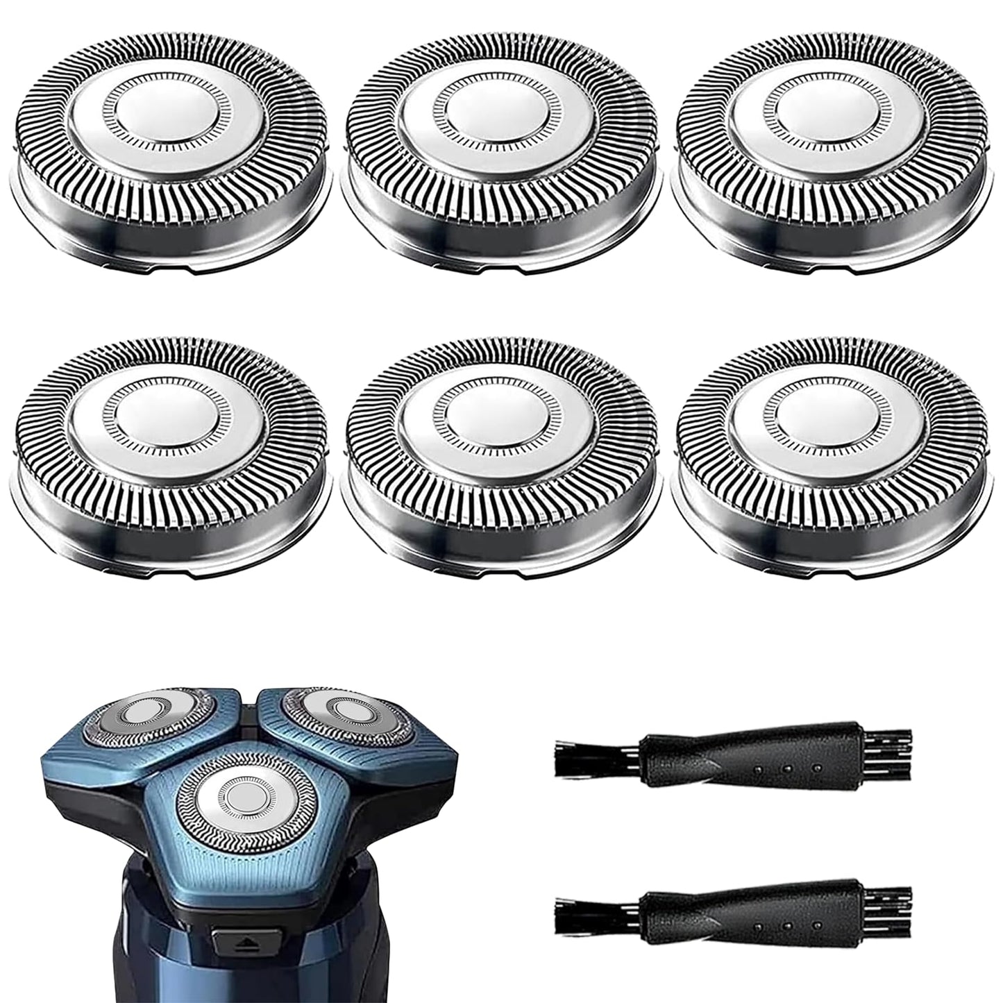 SH71/70 Replacement Head Shaver Compatible with Phillips Norelco Series 7000 and angular-shaped 5000 (S5xxx), SH71/70 Blades for Philips 7000 Replacement Heads for 7500 7530 S7370 S7371, 6-Pack