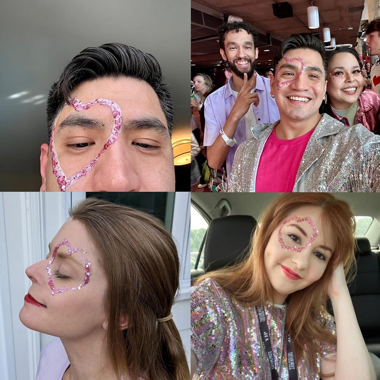 Pink Face & Body Glitter - Sparkly Hair & Makeup for Kids | Self-Adhesive Mermaid Glitter for Concerts & Halloween
