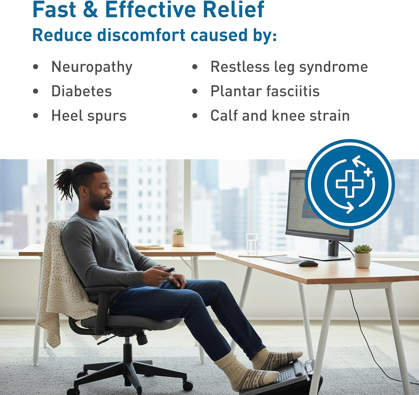 BodyMed Foot Massager - Deep Tissue Vibration Therapy for Neuropathy & Plantar Fasciitis | Remote Control, At-Home Relief
