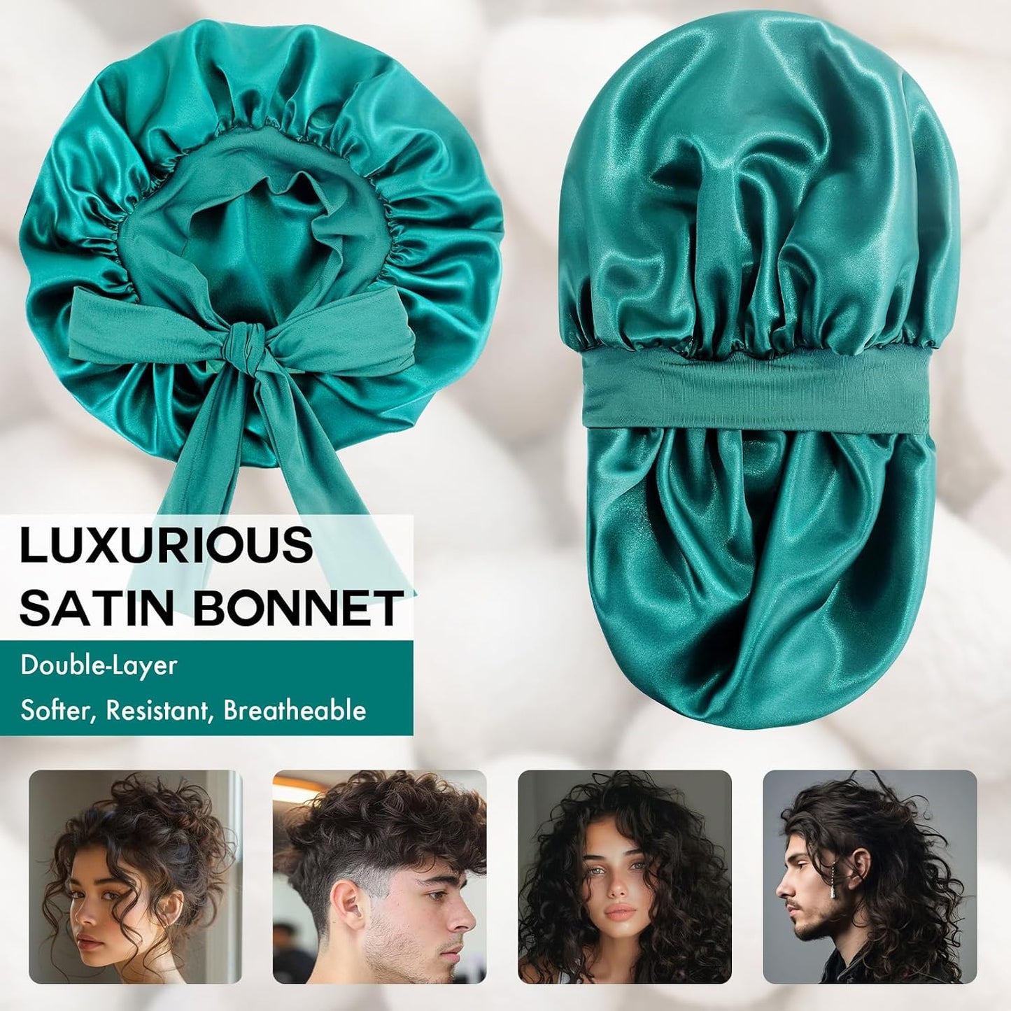 Silk Bonnet for Sleeping | Adjustable Soft Satin Lined Night Cap - Double Layer Design