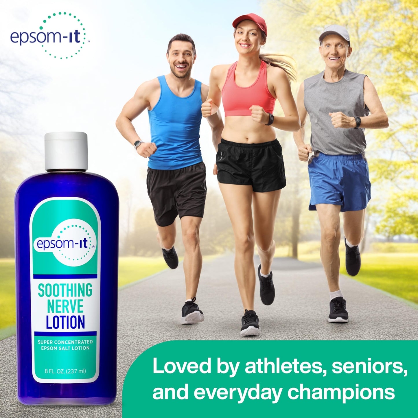 Epsom-It Soothing Nerve Lotion - Epsom Salt Magnesium Lotion, Topical Magnesium Cream with Capsaicin & Arnica to Provide Comfort for Legs, Knee and Feet, 8.0 oz.