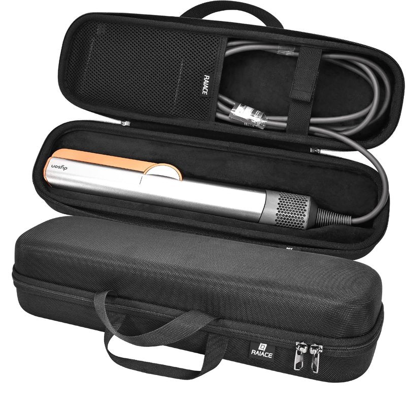 RAIACE Hard Carrying Case Compatible with dyson airstrait straightener, Travel Storage Bag. (for sale is case only) - Black