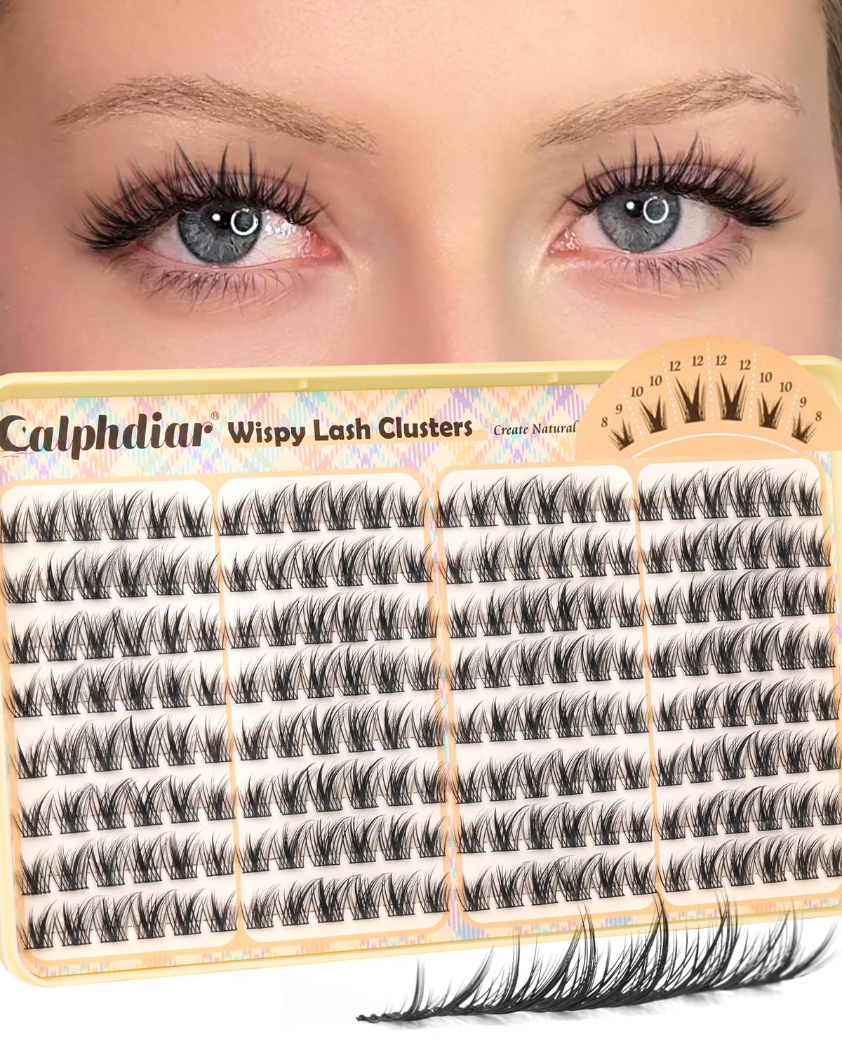 Natural Lash Clusters - DIY Wispy Eyelash Extensions | C-Curly 11-13mm Short Lashes - 164pcs