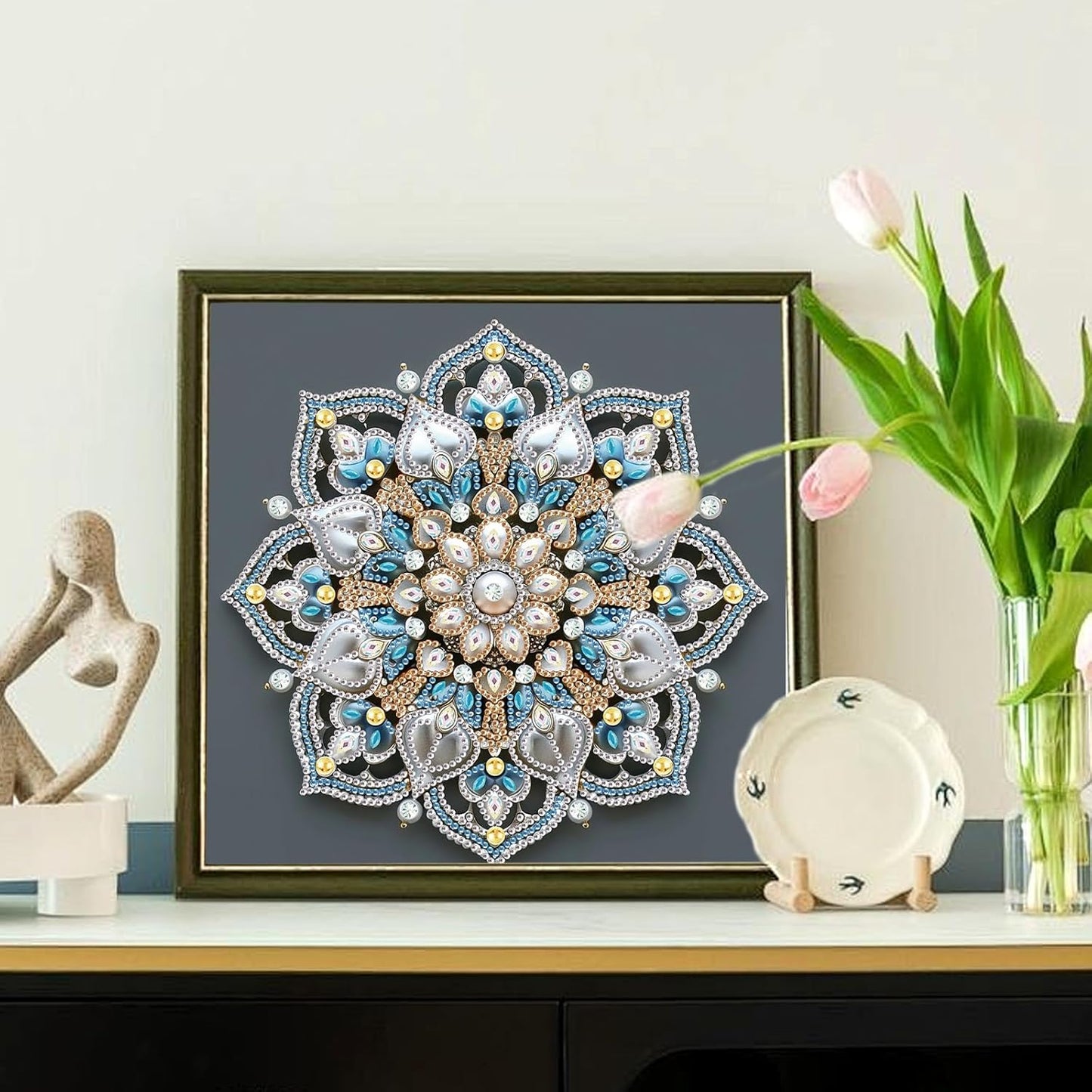5D DIY Diamond Painting Kit - Mandala Flowers Art Set for Home Decor | Perfect Gift for Adults