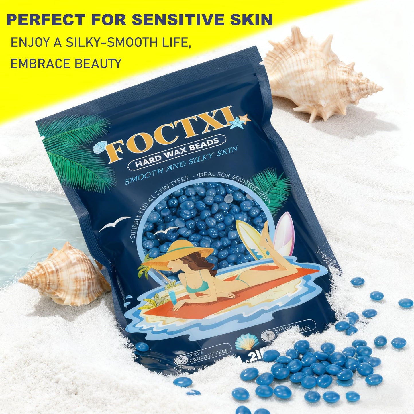 FOCTXI Hard Wax Beads, Wax Beans for Hair Removal
