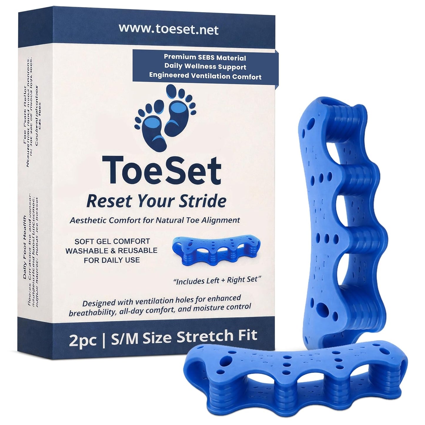 Toe Separators - Soft Gel Spacers for Foot Alignment & Comfort | Small/Medium Size
