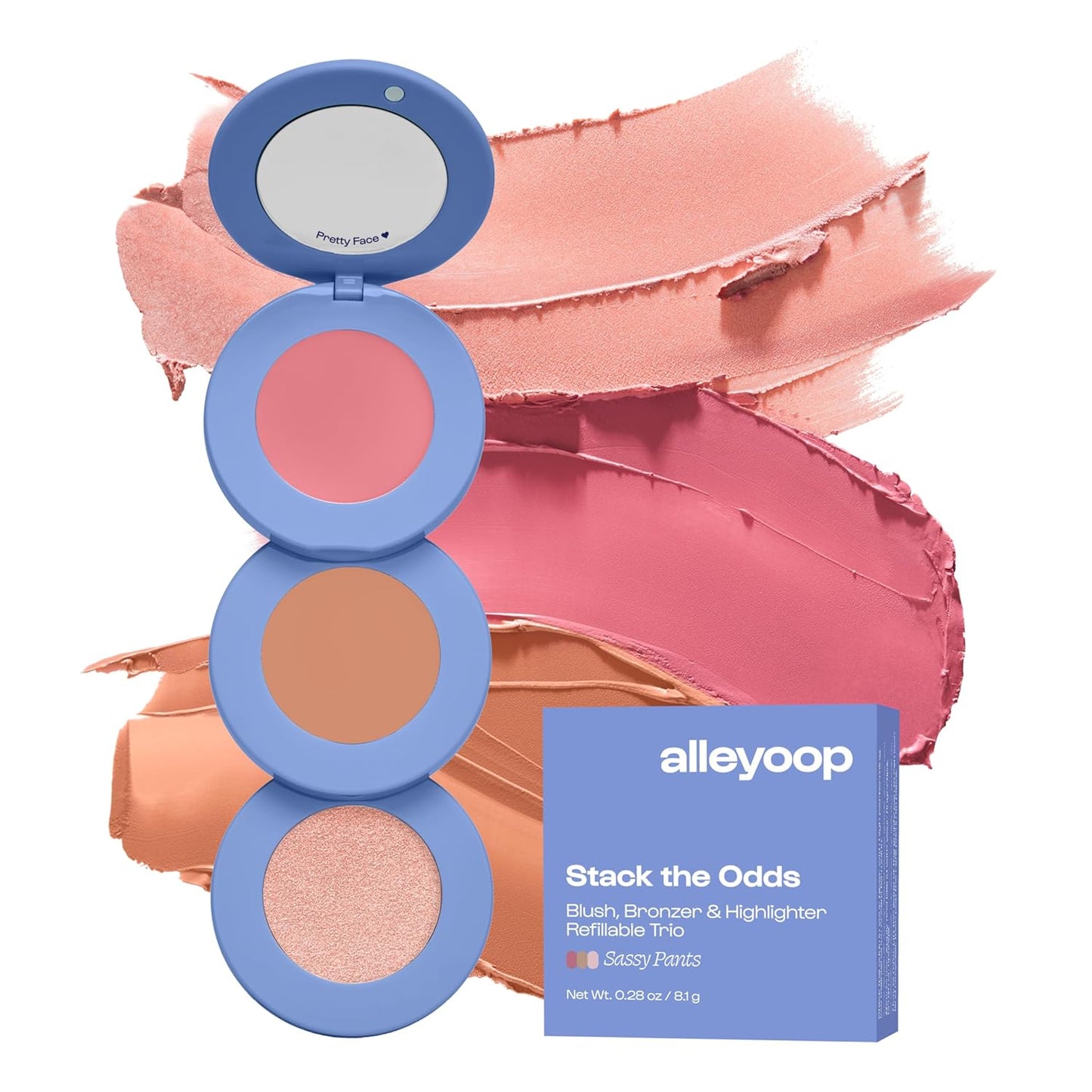 All-in-One Cream Makeup Palette - Blush, Contour, Bronzer & Highlighter | Stackable Face Palette for Easy Touch-Ups & Travel Convenience