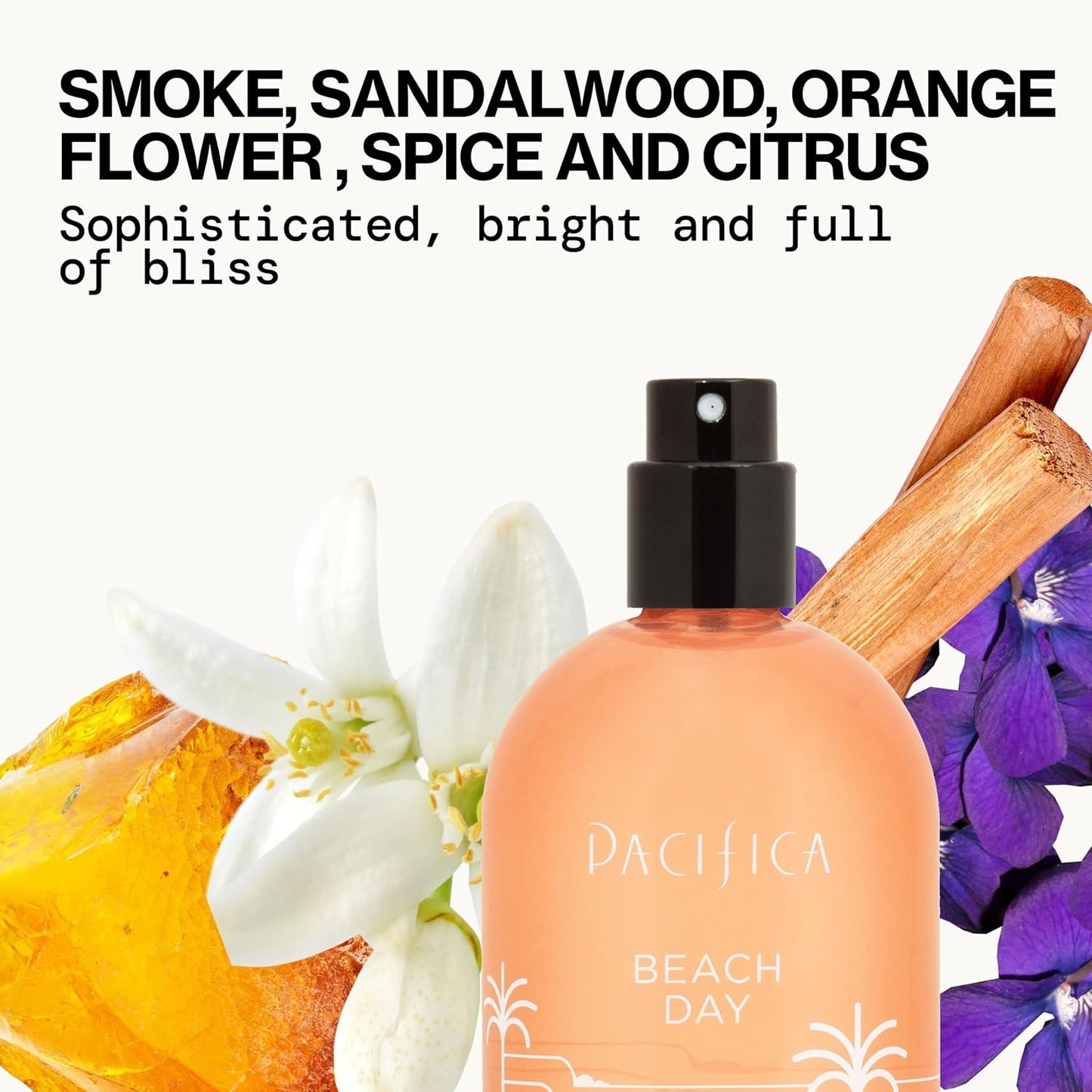 Beach Day Spray Perfume - Bliss Fragrance with Bergamot, Orange Flower & Sandalwood | Clean Vegan Eau de Toilette