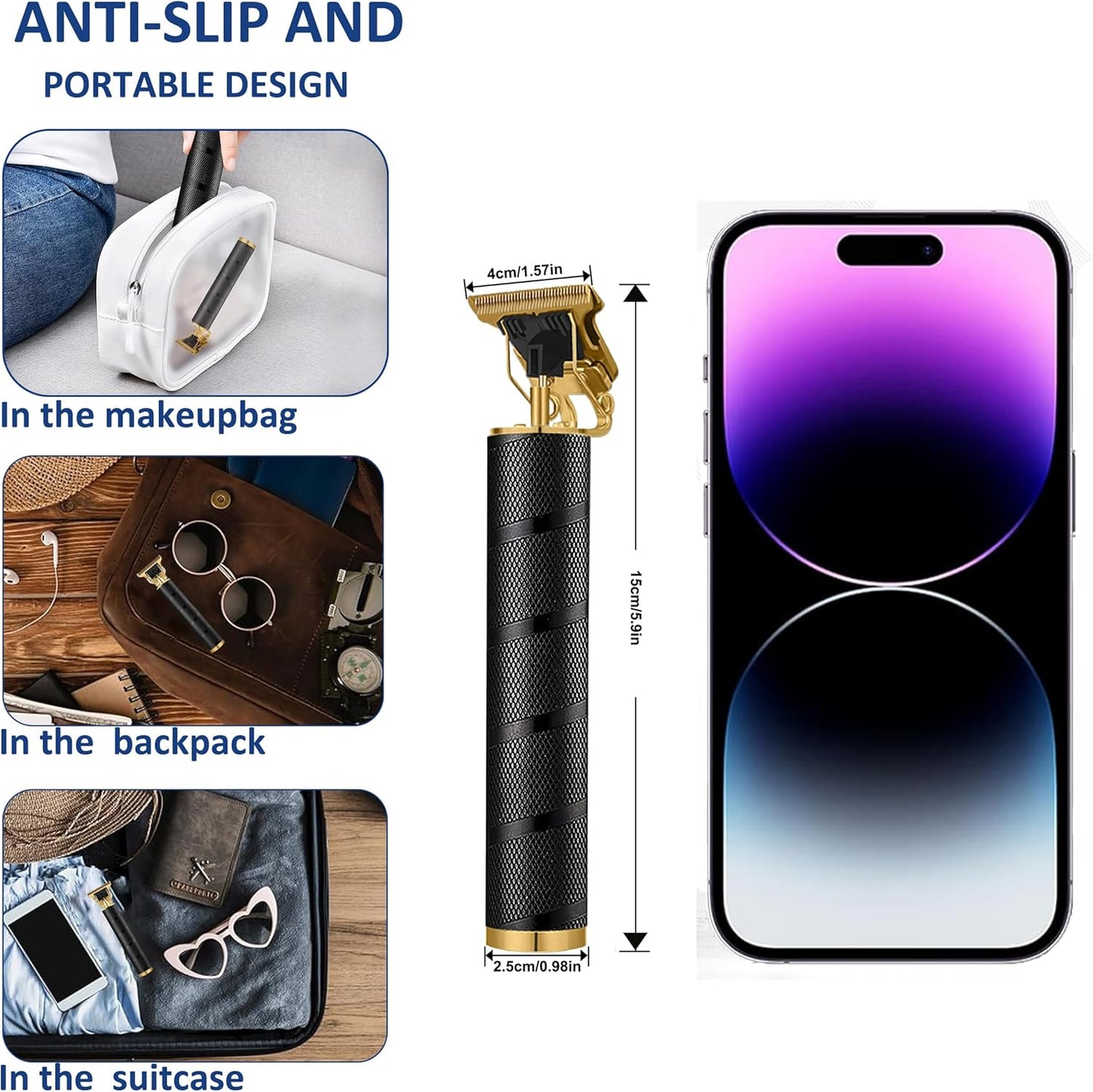 Cordless Hair Clipper & Beard Trimmer - Rechargeable T-Blade Grooming Kit for Home & Travel | Perfect Gift for Men