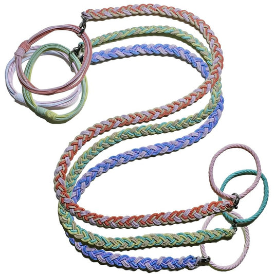 Long Spiral Hair Ties No Damage for Fine Thin Hair, 18" Soft Ponytail Holders Braided Pony Tails Wrap Hair Tie for Women Girls Stretchy Hair Bands for Wind Sports Motorcycle Skiing - 3 Packs