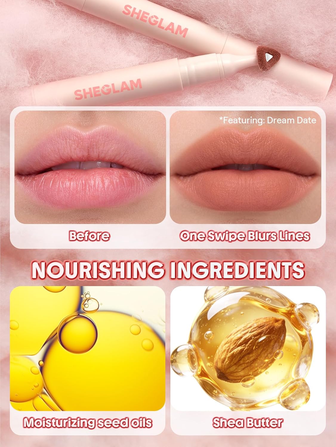 Marshmallow Puff Lip Blur Pen | Matte Lipstick for Long-Lasting Hydration - 111 High Key