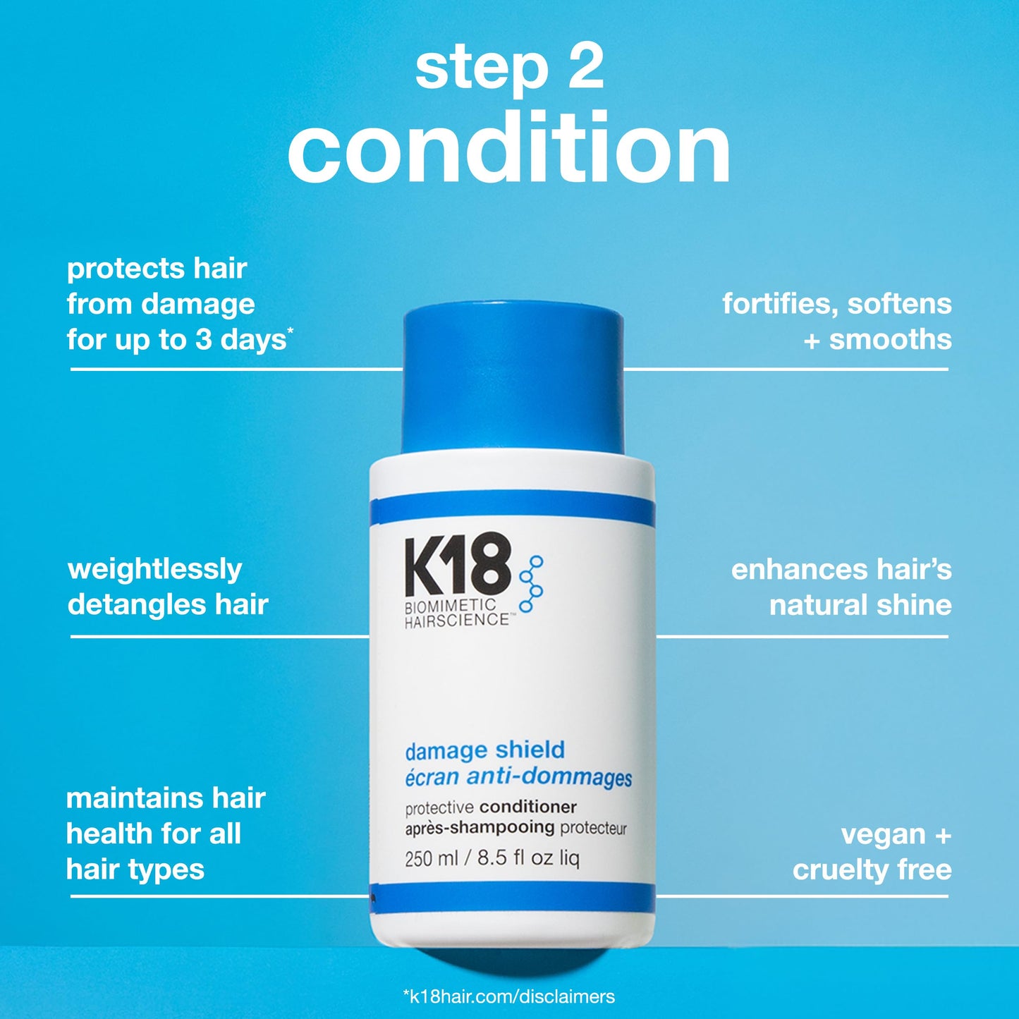 K18 Damage Shield Wash Care Set | Full-Size Color-Safe Protective Shampoo + Conditioner Reduces Frizz And Tangles, Maintains Hair Health, Protects From Damage