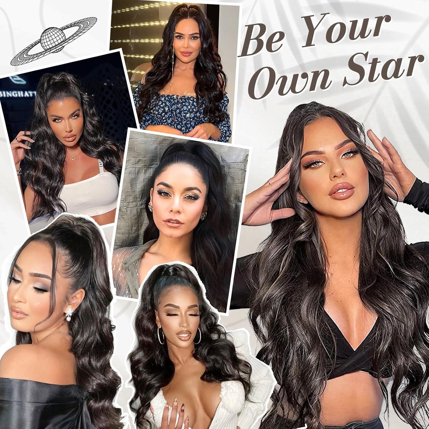 Black Claw Clip Ponytail Extension - 20 Inch Long Wavy Synthetic Hairpiece for Women | Lightweight Natural Look