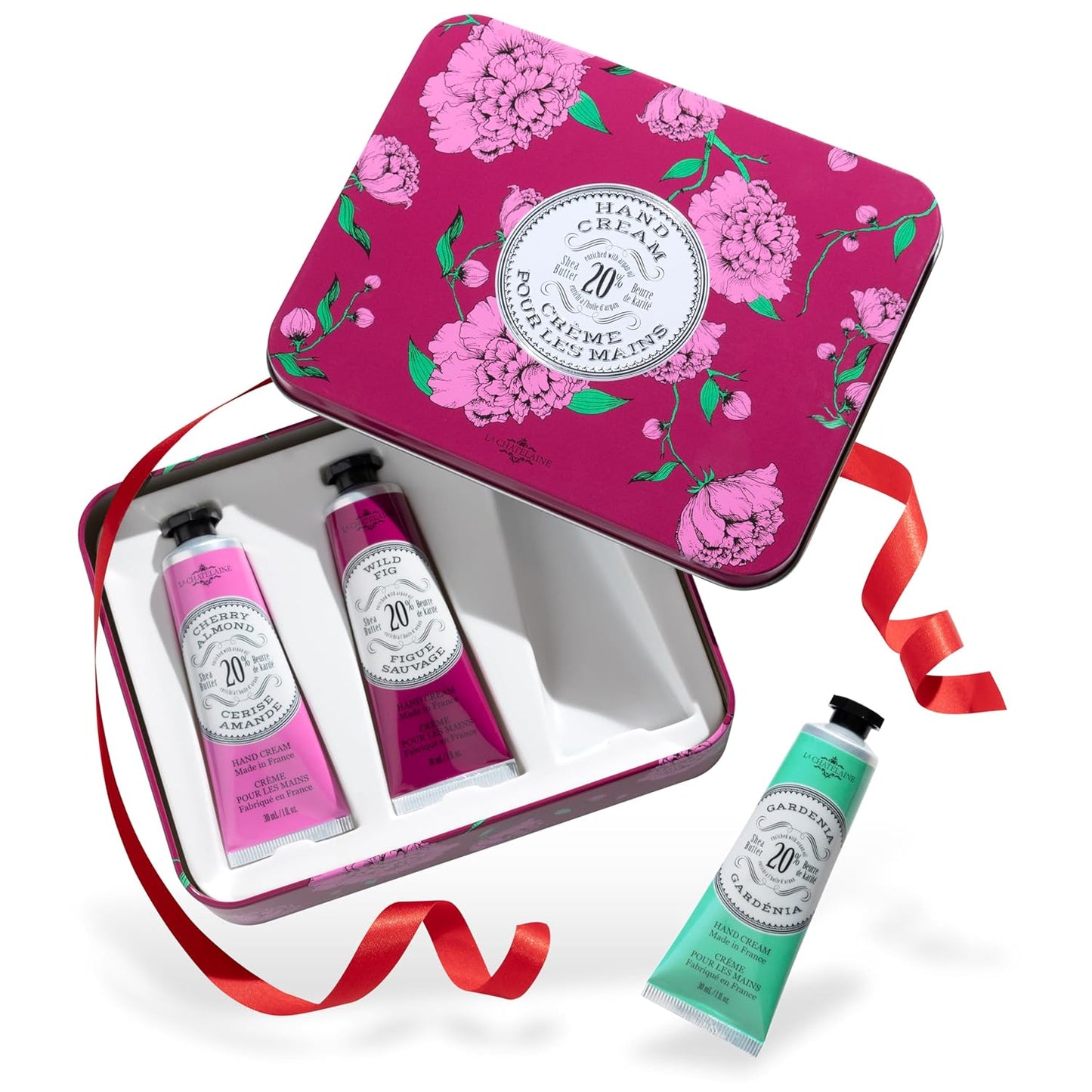 La Chatelaine 20% Shea Butter Hand Cream - Nourishing Travel Size Gift Set for Women | Coconut Milk & Lychee Cranberry