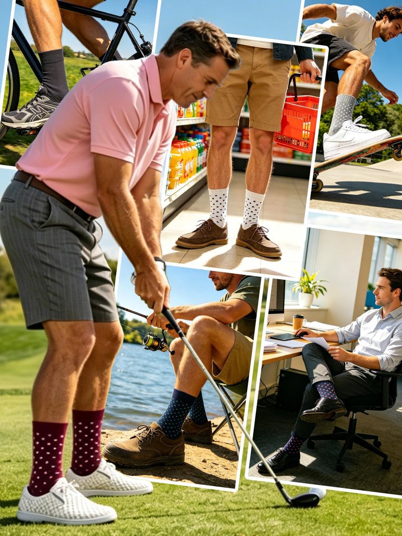 Virmoku Gifts For Men Multipack 4 Socks Dot Socks Groomsmen Gifts Dad Husband Friend Boyfriend Personalized Gift